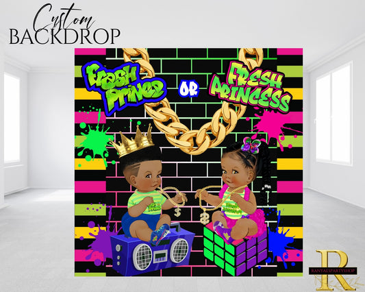 Fresh Prince or Princess Gender Reveal Backdrop | Gender Reveal Backdrop | Gender Reveal Decorations