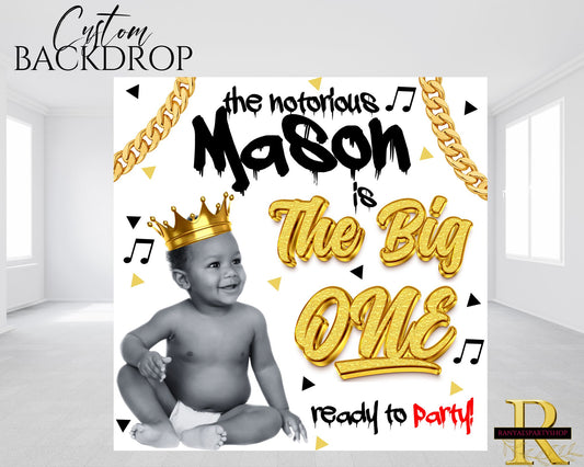 The Big ONE Vinyl Backdrop | First Birthday Party |  First Birthday Backdrop | Notorious ONE Party Backdrop