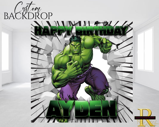 Hulk Birthday Backdrop | Hulk Banner | Hulk Birthday Party | Hulk Backdrop | Party Banner | Party Backdrop