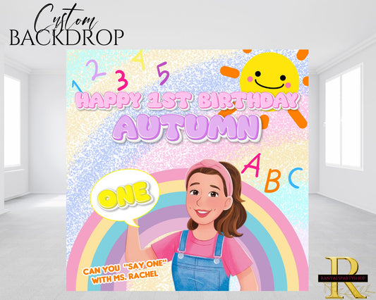 Ms. Rachel Birthday Backdrop | Ms. Rachel Party Banner | Birthday Backdrop | Ms. Rachel Party Decorations | Backdrop