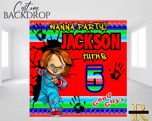 Chucky Backdrop | Chucky Child's Play Banner | Birthday Backdrop | Chucky Birthday Party