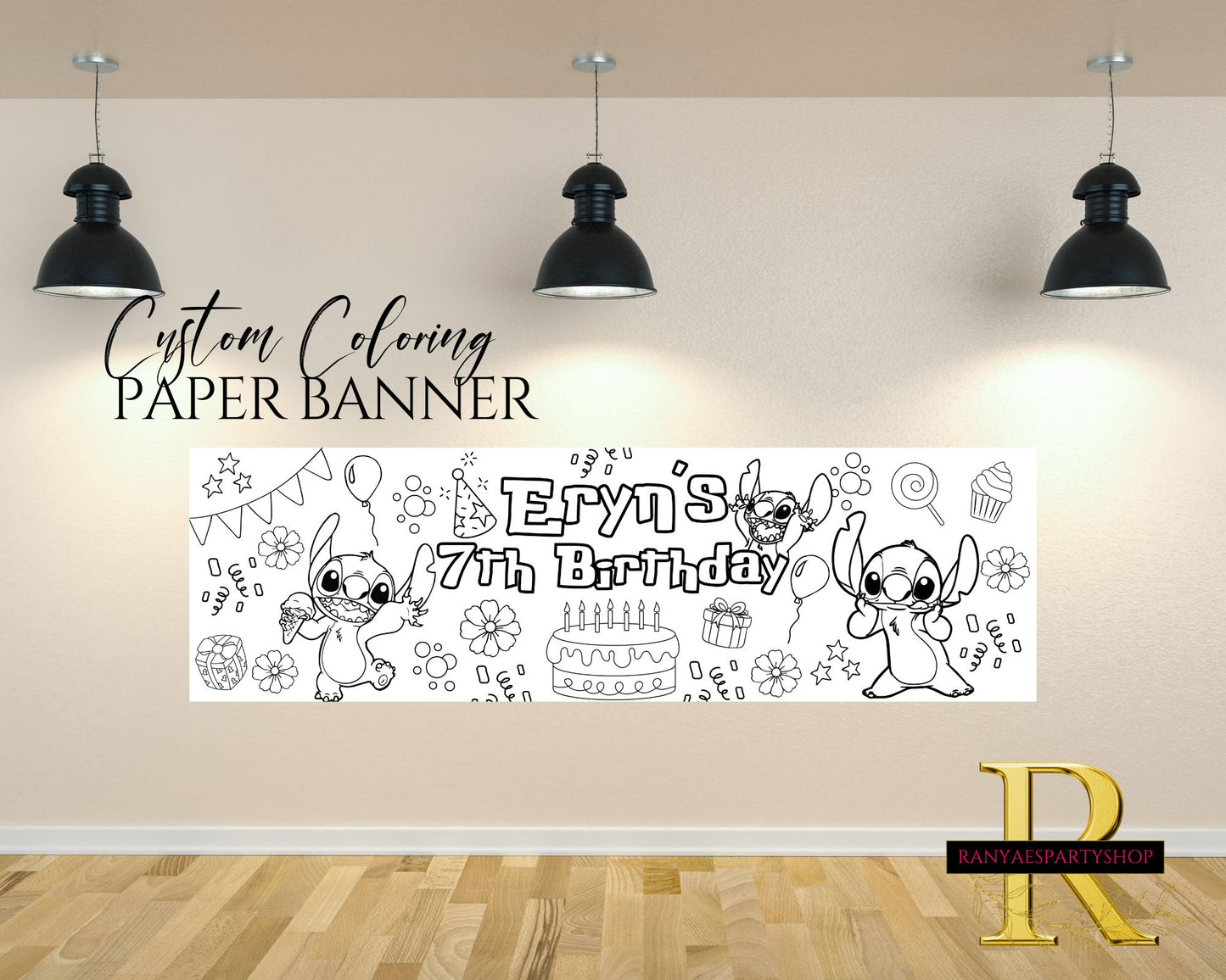 Custom Coloring Banner | Coloring Fun | Family Fun | Group Activity | Birthday Party Activity | Coloring Banner