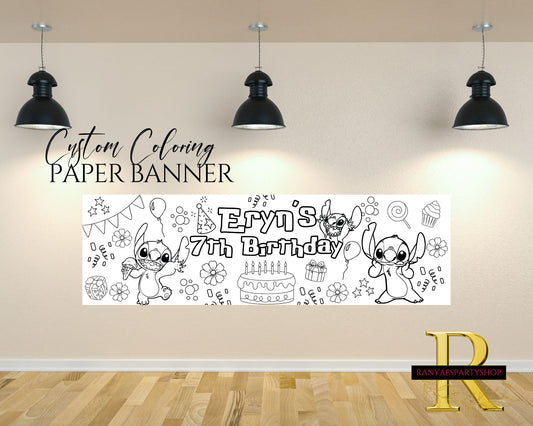 Custom Coloring Banner | Coloring Fun | Family Fun | Group Activity | Birthday Party Activity | Coloring Banner