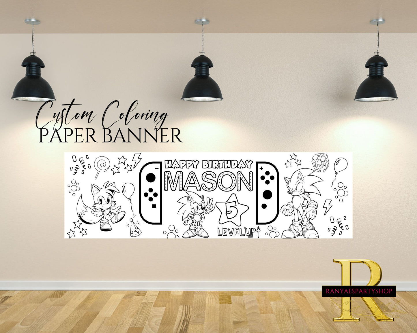 Custom Coloring Banner | Coloring Fun | Family Fun | Group Activity | Birthday Party Activity | Coloring Banner