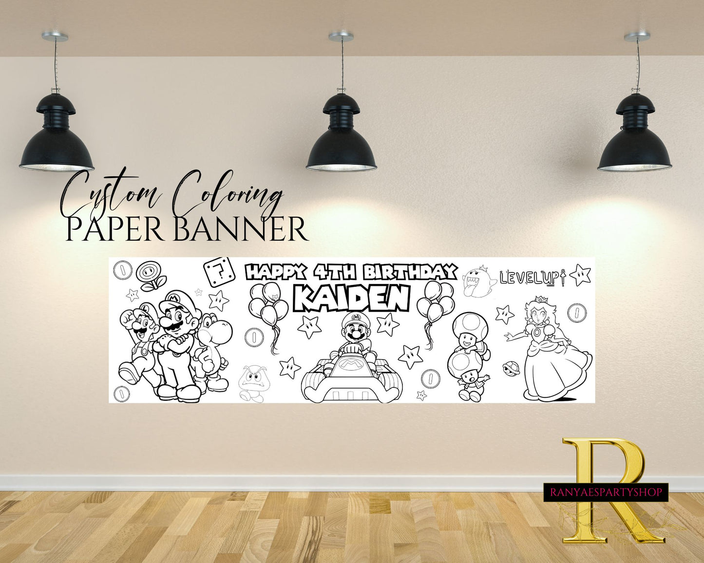 Custom Coloring Banner | Coloring Fun | Family Fun | Group Activity | Birthday Party Activity | Coloring Banner