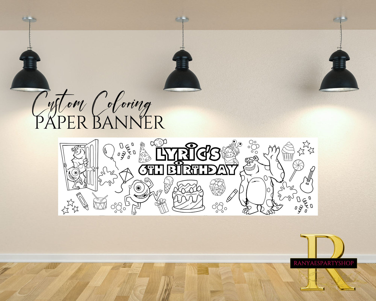 Custom Coloring Banner | Coloring Fun | Family Fun | Group Activity | Birthday Party Activity | Coloring Banner