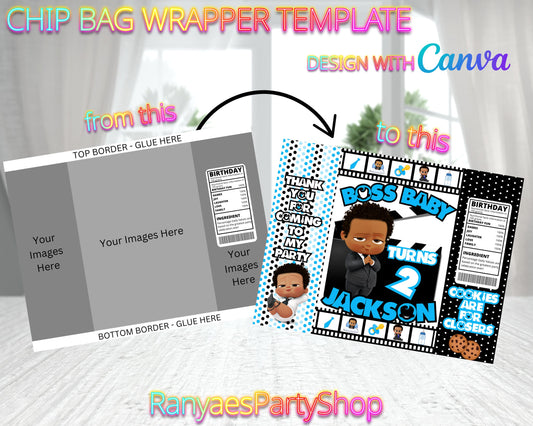 Chip Bag Template | Create Your Own Chip Bag | Blank Templates | You Design | Design with Canva | Canva Template