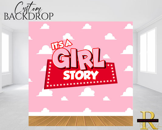 Girl Story Baby Shower Backdrop | It's a Girl Story Baby Shower | Girl Story Banner | Baby Shower Backdrop