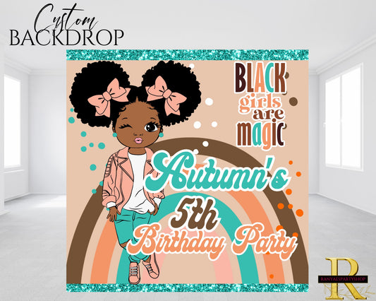 Black Girl Magic Birthday Backdrop | Melanin Poppin Birthday Party| Birthday Backdrop | Birthday  Banner