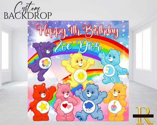 Care Bears Backdrop | Care Bears Banner | Care Bear Birthday Backdrop | Care Bear Party Banner