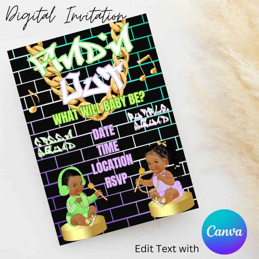 Find'N Out 5x7 Digital Invitation | Editable Text with  Canva | You Save | You Download | You Print | Digital File Only