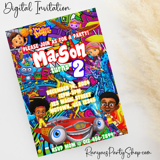 Motown Magic 5x7 Digital Invitation | Motown Magic Party Invite | Motown Magic Party | Birthday Party Invitation | Digital File Only