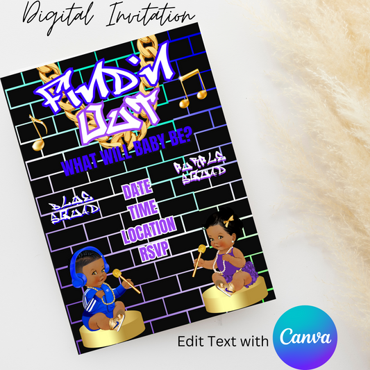 Find'N Out 5x7 Digital Invitation | Editable Text with  Canva | You Save | You Download | You Print | Digital File Only