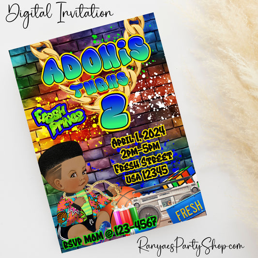 Fresh Prince 5x7 Digital Invitation | Fresh Prince Party Invite | Fresh Prince | Birthday Party Invitation | Digital File Only