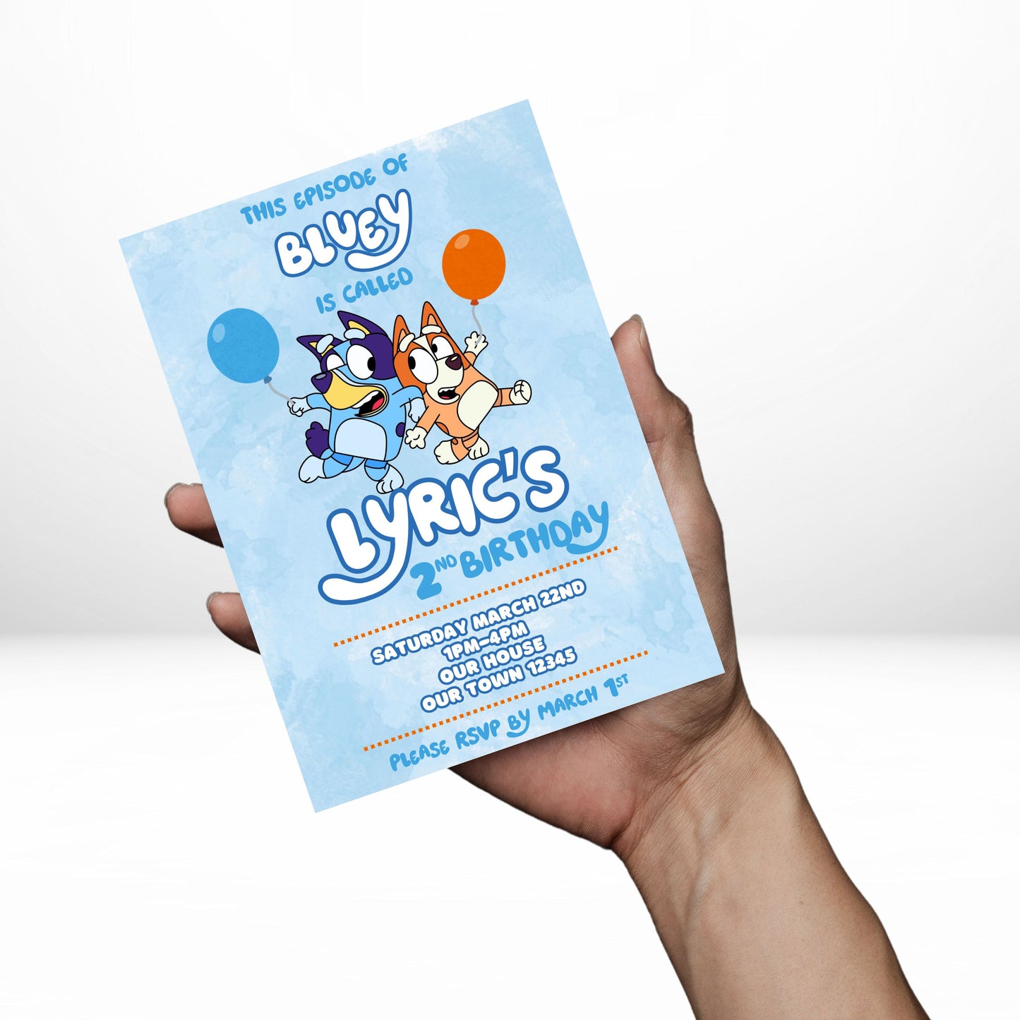 Bluey 5x7 Digital Invitation | Bluey Party Invite | Edit Text with Canva | Birthday Party Invitation | Digital File Only