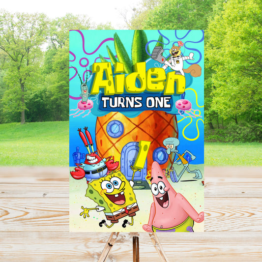 SpongeBob Party Sign | Digital Party Sign | Welcome Party Sign | 20x30 | Digital File Only