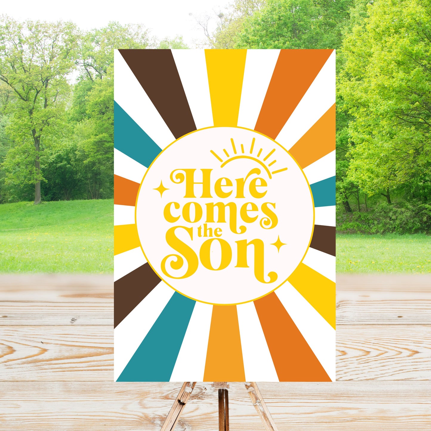 Here Comes the Son Welcome Sign | Digital Party Sign | Welcome Party Sign | 20x30 | Digital File Only