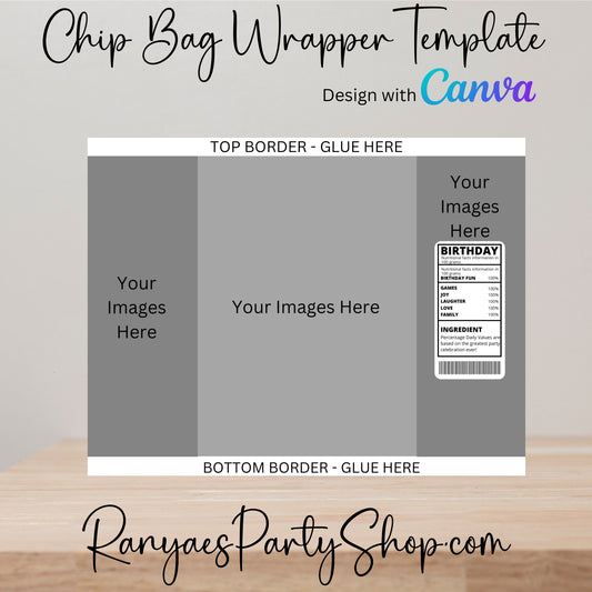 Chip Bag Template | Create Your Own Chip Bag | Blank Templates | You Design | Design with Canva | Canva Template