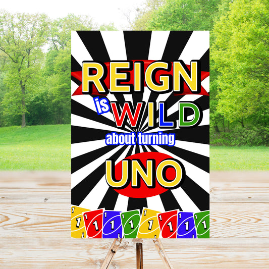 First Birthday UNO Party Sign | Digital Party Sign | Welcome Party Sign | 20x30 | Digital File Only
