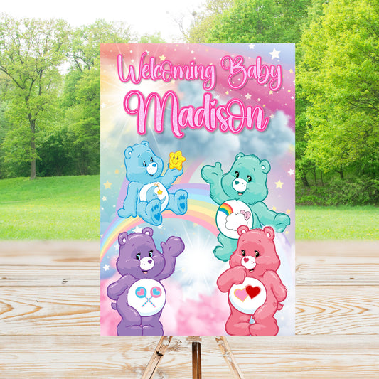Care Bears Welcome Sign | Digital Party Sign | Welcome Party Sign | 20x30 | Digital File Only