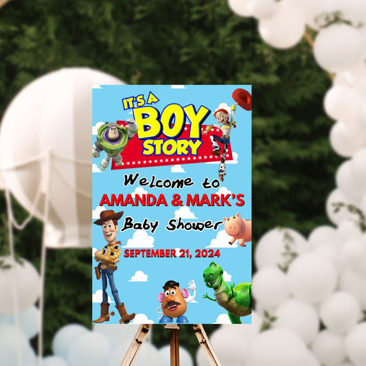 Boy Story Baby Shower Welcome Sign | Boy Story Digital Welcome Sign | Boy Story Baby Shower | 20x30 | Digital File Only