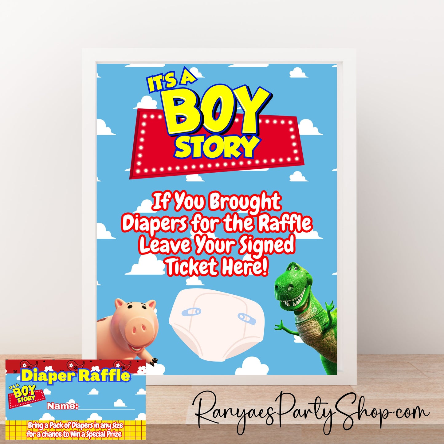 Boy Story Diaper Raffle | Boy Story Baby Shower Games | Diaper Raffle | Boy Story | Instant Download