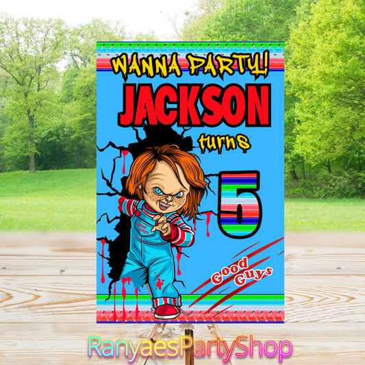 Chucky Party Sign | Digital Party Sign | Welcome Party Sign | 20x30 | Digital File Only