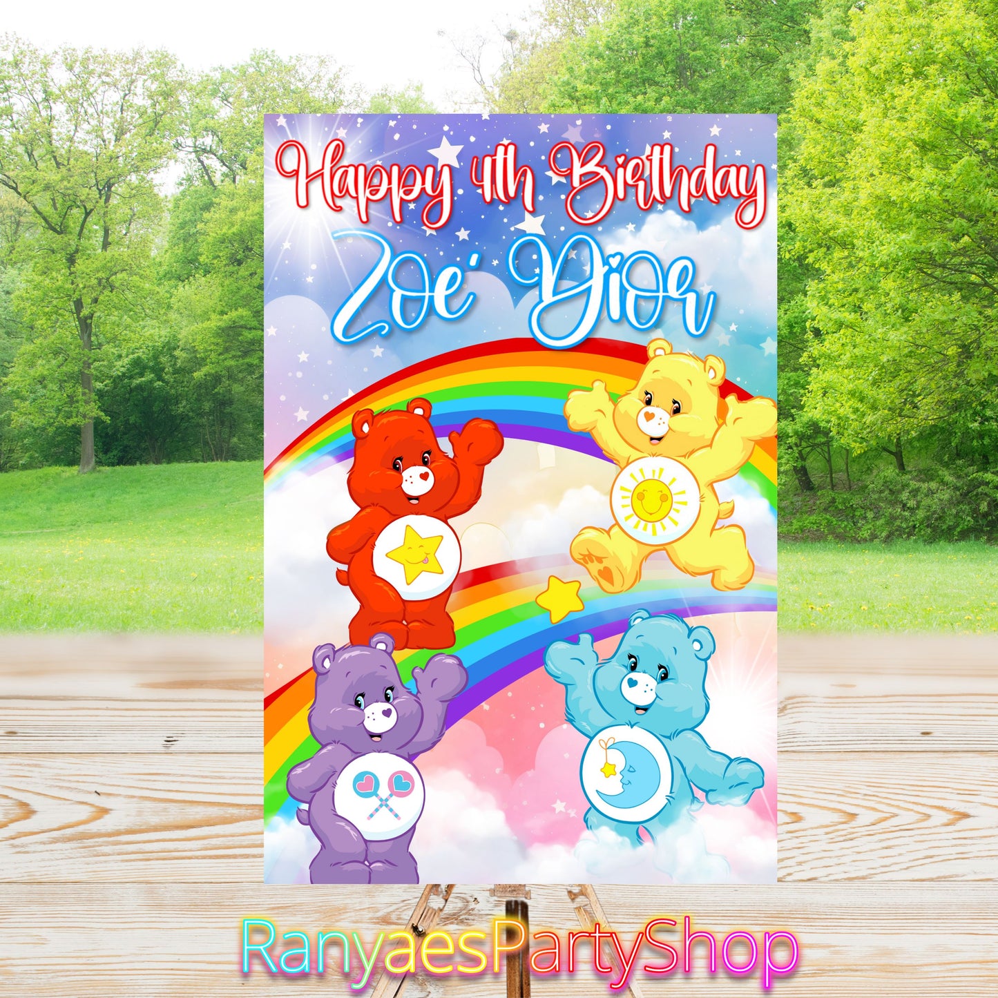 Care Bears Welcome Sign | Digital Party Sign | Welcome Party Sign | 20x30 | Digital File Only