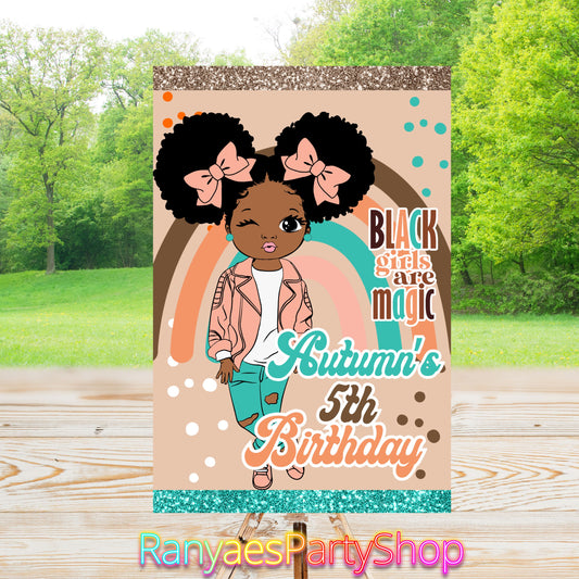 Black Girl Magic Party Sign | Digital Party Sign | Welcome Party Sign | 20x30 | Digital File Only