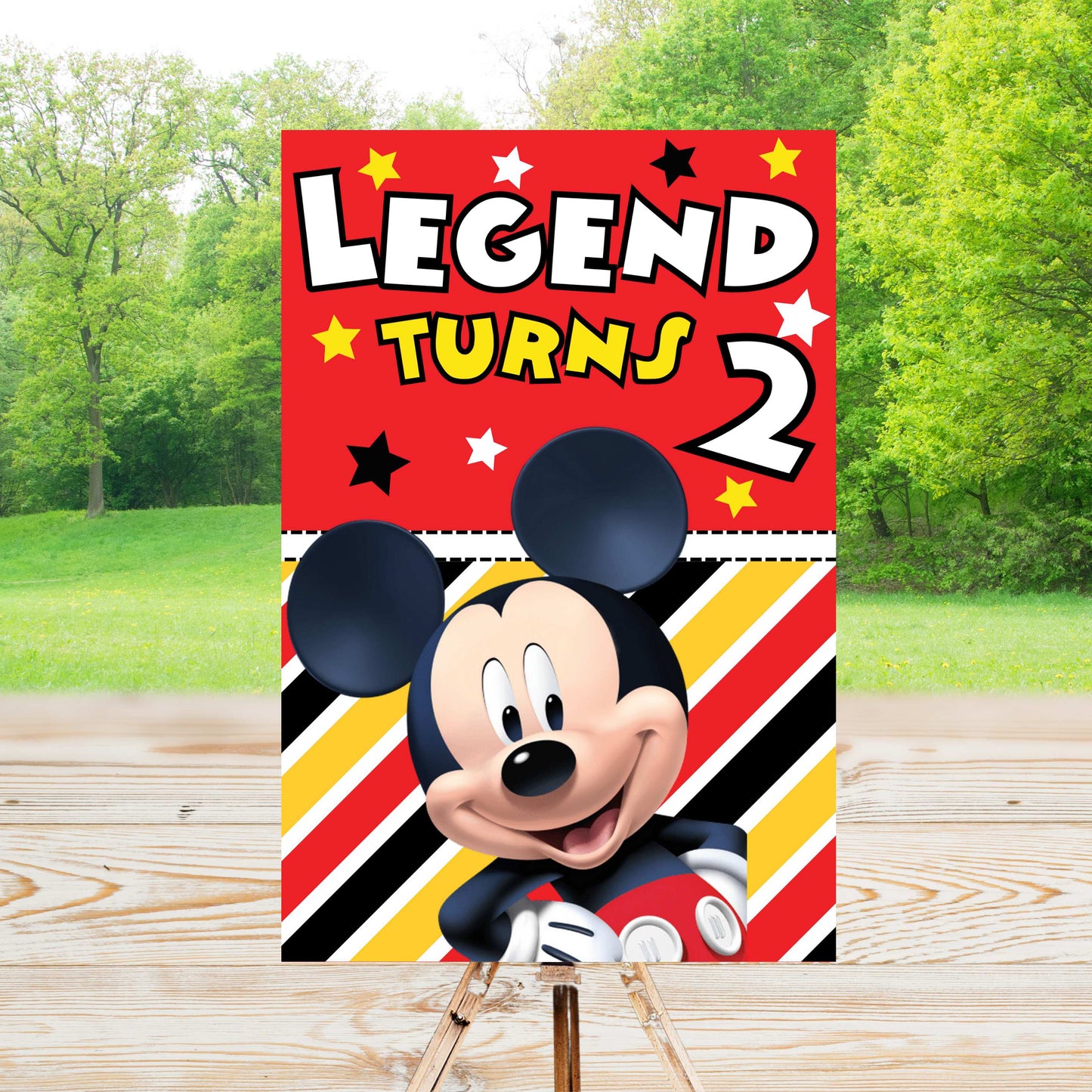 Mickey Party Sign | Editable Text with Canva | Digital Poster | Edit | Save | Download | Print