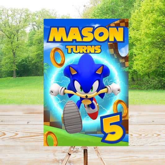Sonic the Hedgehog Party Sign | Digital Party Sign | Welcome Party Sign | 20x30 | Digital File Only