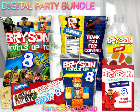 Roblox Digital Party Package | Roblox Party Bundle | Roblox Birthday Party Package | Digital File Only