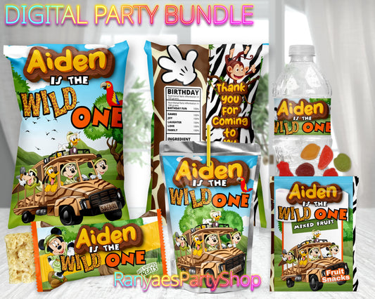 Mickey Safari Digital Party Package | Mickey Safari Party Bundle | Mickey Safari Birthday Party Package | Digital File Only