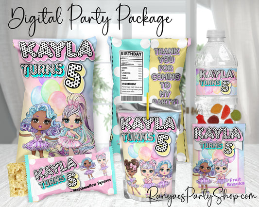 Doll Digital Party Package | Doll Party Bundle | Doll Birthday Party Package | Digital File Only