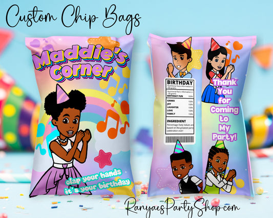 Gracie's Corner Chip Bag Favors | Custom Chip Bags | Custom Birthday Chip Bags | Gracie's Corner Chip Bags