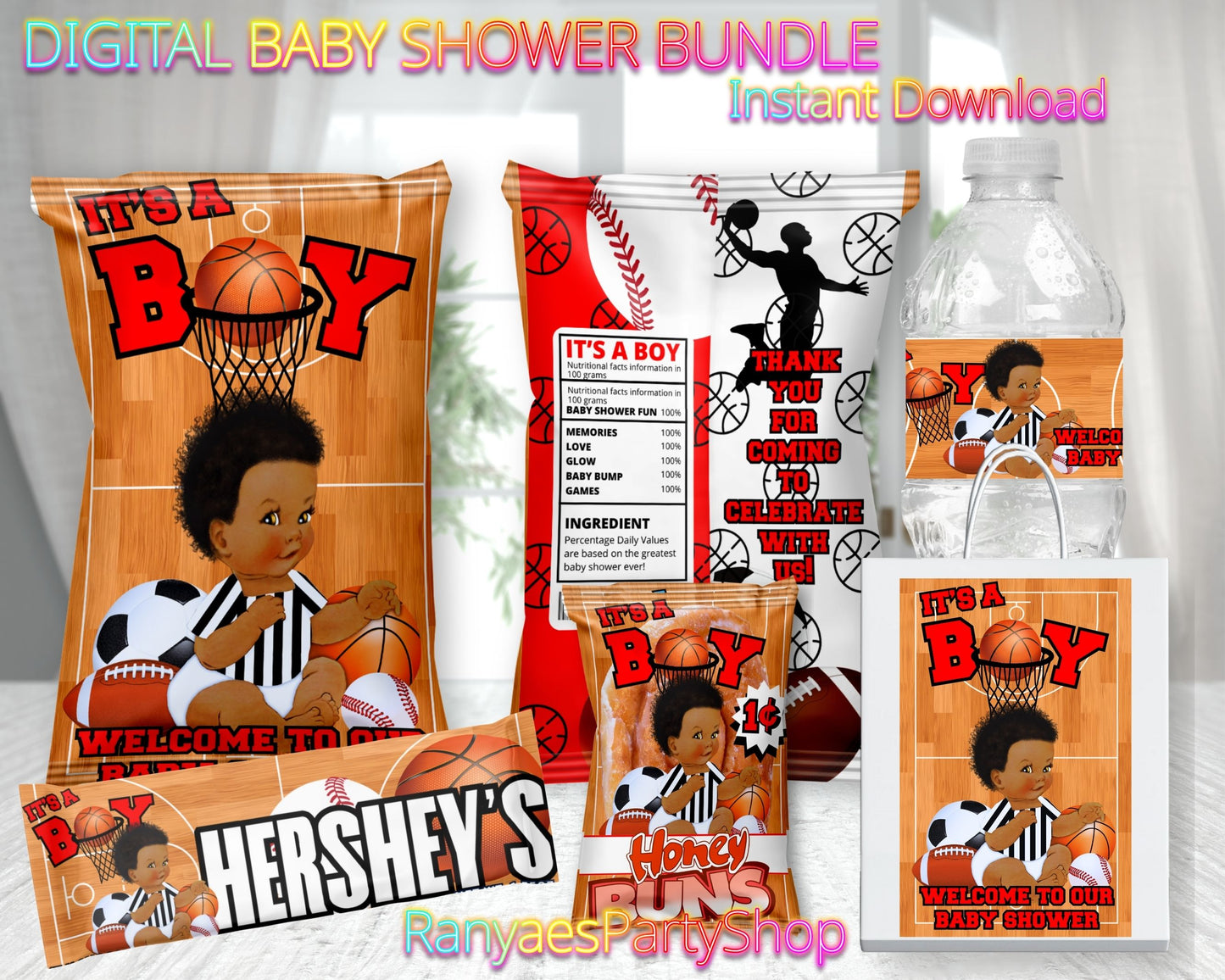 It's a Boy Sports Theme Baby Shower Bundle | Digital Baby Shower Bundle | Instant Download | Digital File Only