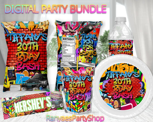 90's Digital Party Package | 90'sParty Bundle | 90's Birthday Party Package | Digital File Only