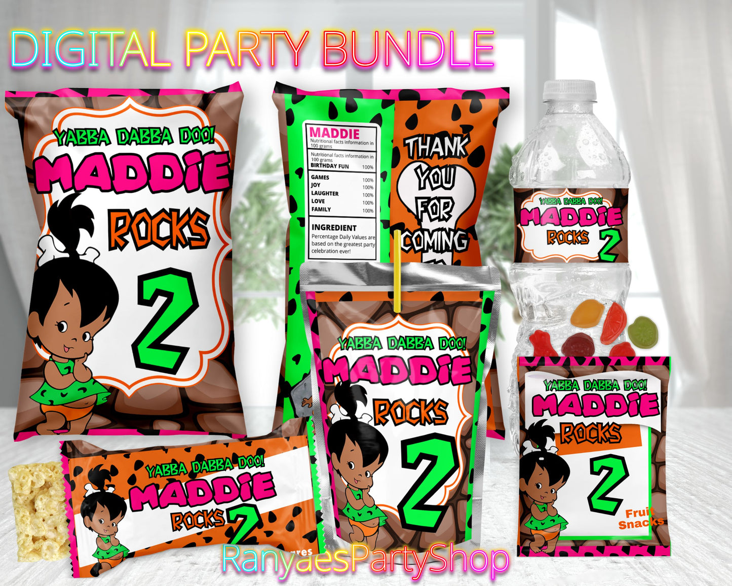 Pebbles Digital Party Package | Pebbles Party Bundle | Pebbles Birthday Party Package | Digital File Only