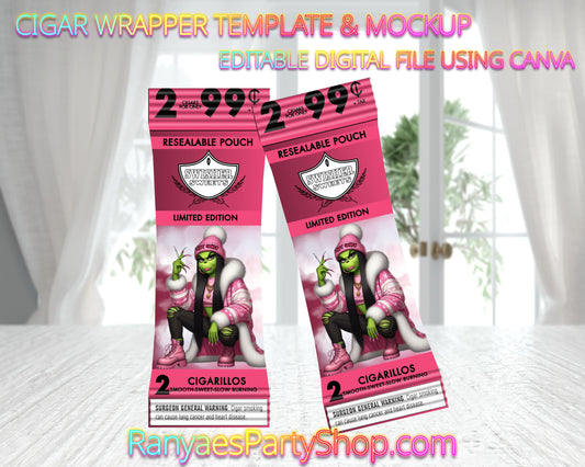 Cigar Wrapper Template & Mockup | Blank Editable Design with Canva | Adult Party Favors | You Edit | You Download | You Print | Digital File Only