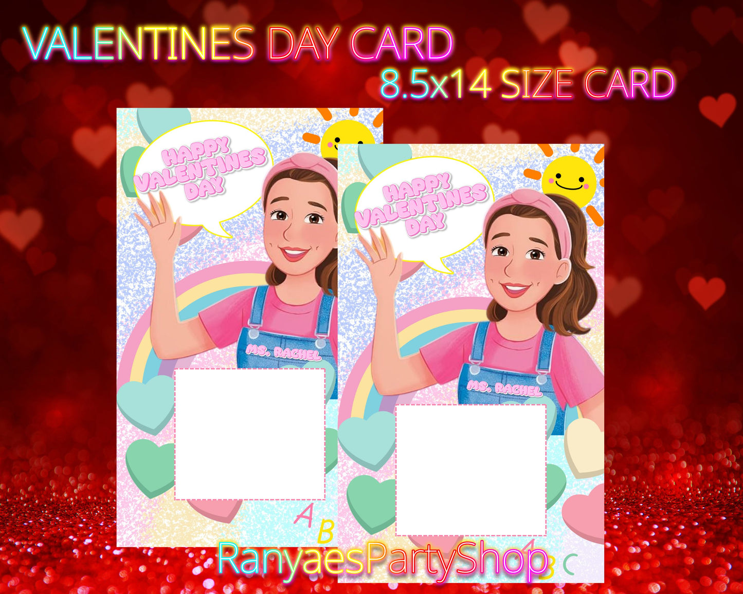 Ms. Rachel Valentines Day Card | Valentines Day Card | 8.5x14 | Digital File Only | INSTANT DOWNLOAD