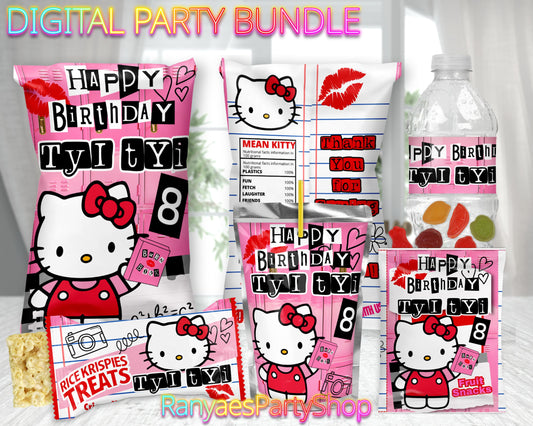 Hello Kitty meets Mean Girls  Digital Party Package | Hello Kitty Party Bundle | Hello Kitty meets Mean Girls Birthday Party Package | Digital File Only