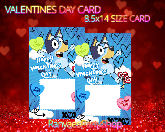 Bluey Valentines Day Card | Valentines Day Card | 8.5x14 | Digital File Only | INSTANT DOWNLOAD