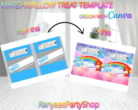 Rice Krispie Wrapper Template | Create Your Own Rice Krispie Wrapper | Blank Templates | You Design | Design with Canva | Canva Template