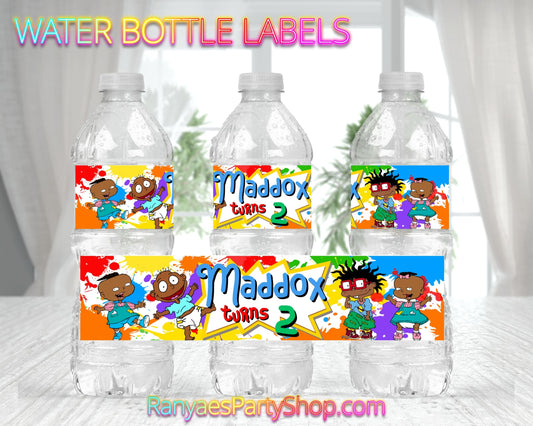 Rugrats Water Bottle Labels | Water Bottle Labels | Rugrats Party | African American Rugrats Water Bottle Favors